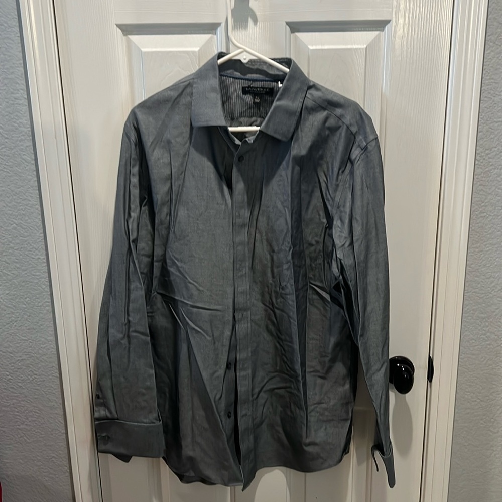 Banana Republic Non-Iron Slim Fit Dress Shirt XL Grey